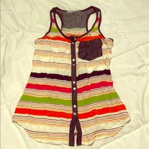 Multi color stripe tank top
